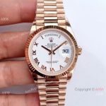 Replica Rolex Day-Date Swiss 3255 Movement Rose Gold Case Watch 36mm